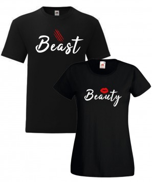 Set tricouri personalizate cuplu "Beauty & the Beast"