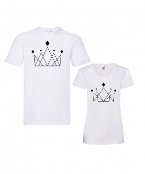 Set tricouri personalizate cuplu "Love crowns"