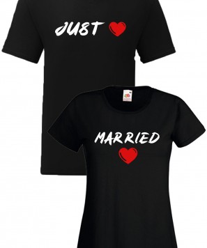 Set tricouri personalizate cuplu "Just married"