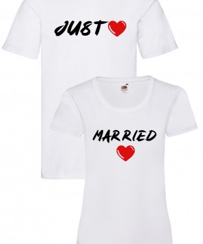 Set tricouri personalizate cuplu "Just married"