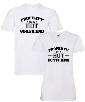 Set tricouri personalizate cuplu "Property for a hot"
