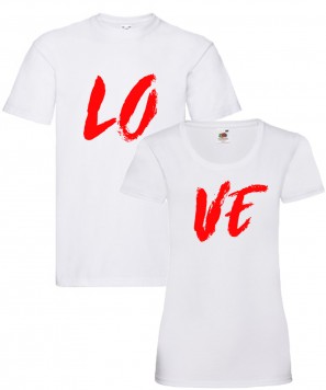 Set tricouri personalizate cuplu "LO-VE"