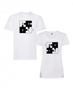 Set tricouri personalizate cuplu "Soul Mate"