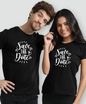 Set tricouri personalizate cuplu "Save the date"