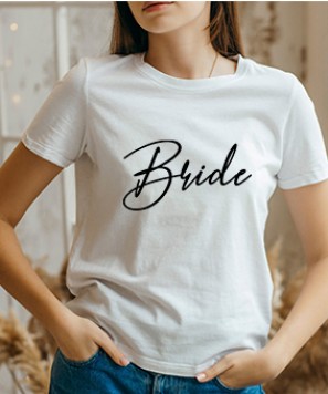 Tricou personalizat Bride, Alb