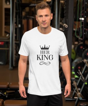 Set 2 tricouri personalizate cuplu "Her King & His Queen"