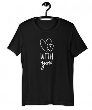 Set tricouri personalizate cuplu With you, Negru
