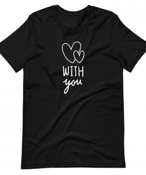 Set tricouri personalizate cuplu With you, Negru