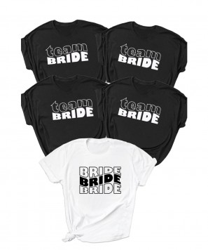 Set 5 tricouri Petrecerea burlacitelor "Team Bride x3"